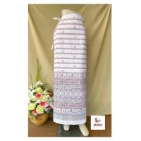 ราคา ผ้าถุงสำเร็จ ลายขวาง ผ้าถุงผ้าฝ้าย สีขาว สีฟ้า ผ้าถุงเชือกผูก ผ้าถุงใส่ไปวัด (14588154709)