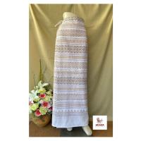 ราคา ผ้าถุงสำเร็จ ผ้าถุงผ้าฝ้าย สีขาว สีฟ้า ผ้าถุงเชือกผูก ผ้าถุงใส่ไปวัด (13487065845)