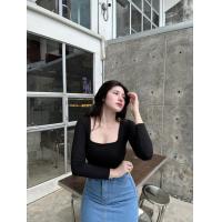 ราคา Trendsir ครอปแขนยาว เสื้อคอเหลี่ยม ผ้าเรย่อน2ชั้น 220g สาวอวบใส่ได้ ยืดได้เยอะม้าก รุ่น 191 (23508710736)