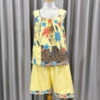 ราคา ชุดคอกระเช้า เสื้อ กางเกง ตัดจากผ้าถุง เนื้อนิ่ม สีไม่ตก (24268053480)
