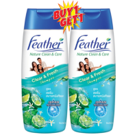 ราคา 1 แถม 1 มีให้เลือก 8 สูตร Feather Nature Clean Care Shampoo 340 ml แฟซ่า แชมพู 340 มล (17485434183)