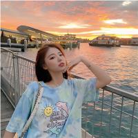ราคา เสื้อยืดเเขนสั้น เสื้อยืดเเฟชั่น ลายปลาวาฬ โทนสีสวย ทรงหลวม 232281 (23711914637)