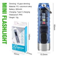 ราคา Mini Portable Rechargeable LED Flashlight Mini LED Keychain Flashlight (23890324307)