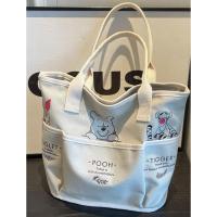 ราคา ZEFAN กระเป๋าโท้ทย้อนยุคความจุขนาดใหญ่กระเป๋าสะพายผ้าใบลายหมี (24582833163)