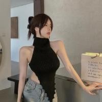 ราคา XANLYSHE เสื้อกล้ามไหมพรมหลังเปิดสูงคอสูงสำหรับผู้หญิงดีไซน์ทันสมัย (24278591900)