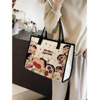 ราคา กระเป๋าผ้าใบทรงสี่เหลี่ยมจัตุรัสสำหรับใส่หนังสือขนาดใหญ่สำหรับนักเรียน กระเป๋าสะพายไหล่ข้างเดียวแบบลำลองสำหรับผู้หญิง กระเป๋าสะพายข้างแบบลำลอง (24187128710)