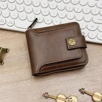 ราคา Retro Mens High end Short Zipper Wallet With Loose Change Storage Small Bag (23981385104)