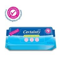 ราคา ทิชชู่เปียก Certainty Wipes เซอร์เทนตี้ ผ้าเช็ดทำความสะอาดผิวสำหรับผู้ใหญ่ รุ่นแผ่นใหญ่พิเศษ จำนวน 40แผ่น ห่อ (18318474336)