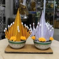 ราคา บายศรี บายศรีปากชาม งานประดิษฐ์จากผ้า ราคาต่อคู่ (13065901002)