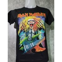 ราคา เสื้อยืดคอกลม สกรีนลายวง IRON MAIDEN (13966633251)