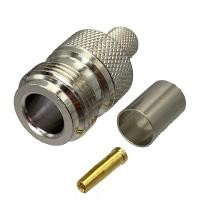 ราคา N ปลั๊ก หญิง JACK BULKHEAD Connector CRIMP RG316 RG174 RG58 RG142 RG8X RG5 RG6 RG8 LMR400 สาย RF COAXIAL 1 ชิ้น (23770668255)