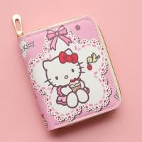 ราคา Just Star น่ารักเฮลโลคิตตี้กระเป๋าสตางค์แบบมีซิปลายกระเป๋าสตางค์ลายน่ารักคันธนู (24437628411)