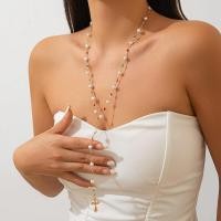 ราคา สร้อยคอยาวสีทองแบบวินเทจปรับได้สร้อยคอจี้ไม้กางเขนเพชรเทียมฝังเพชรหรูหราสำหรับผู้หญิง (23283919164)