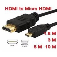 ราคา Micro HDMI to HDMI HD TV Video Out Cable 1 5M 3M 5M BLACK (11546831258)