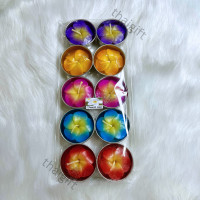 ราคา เทียนหอม เทียนดอกไม้ 1แพ็ค มี 10 ชิ้น เทียน กลิ่นหอม มีหลากหลายลวดลายดอกไม้และสีให้เลือก สวยงาม สินค้าพร้อมส่ง (21412909150)