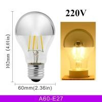 ราคา หลอดไฟ LED ย้อนยุคกระจก E27สีเงินแบบเอดิสัน E14 4W G45 A60หลอดไฟไส้โคมไฟวินเทจโคมไฟ LED แสงสีขาวอบอุ่น220V 85 265V (24233596039)