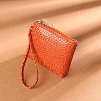 ราคา กระเป๋าใส่เหรียญลายจระเข้ขนาดเล็ก กระเป๋าสตางค์หนังเทียมพร้อมซิป กระเป๋าหลายใบเรียบง่ายพร้อมสายรัดข้อมือ (23804281885)