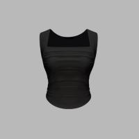 ราคา เสื้อแขนกุด ชายพริ้วยาวไม่เท่ากัน จับจีบ สีพื้น สไตล์ลำลอง สำหรับผู้หญิง สีขาว สีดำ A15 (23366602781)