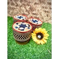 ราคา กระติบลายเล็ก กระติบใส่บาตร กระติบจังหัน ก่องข้าวไม้ไผ่ กระติบลายหัวใจใส่คิ้วขนาด 5นิ้ว (17275635123)