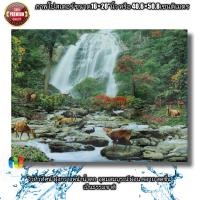 ราคา ภาพวิว ภาพโปสเตอร์วิว ฝูงกวางหน้าน้ำตก ขนาด16 20 นิ้ว (15312434781)