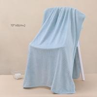 ราคา ผ้าขนหนู ผ้าเช็ดตัว ลายตารางพิน สีพื้น ปั้มลายนาโน ขนหนูนาโน ขนหนู ขนาด 140x70 ซม ซับน้ำได้ดี แห้งเร็ว Z0141 (24339840901)