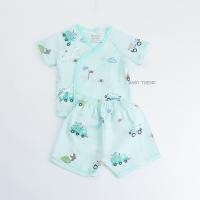ราคา Little Home Baby ชุดเซ็ทเสื้อผูกหน้าและดุมหน้าพร้อมกางเกงทารก 0 3 เดือน ผ้ามัสลิตคอตตอนทอตาราง นุ่มๆ (24258601389)