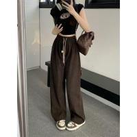 ราคา พร้อมส่งในไทย กางเกงขายาวเอวสูง เอวยางยืด ขายาว ผ้าลูกฟูกหนานุ่ม (23807394052)