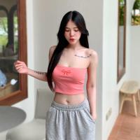 ราคา SpinnyHouse เสื้อครอปเกาะอก ผ้ายืดยูนิใส่สบาย สกรีนโบว์แดง ทรงสวย ใส่แมตช์ง่ายทรงสวย พร้อมส่งทุกสี รุ่น เกาะอกโบว์แดง (22773410838)