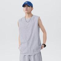 ราคา Suikone เสื้อยืดกีฬาแขนกุดสำหรับผู้ชายเสื้อยืดคอกลมสีทึบเรียบง่ายไซส์ใหญ่น้ำหนักเบาเสื้อกล้ามฟิตเนส (21426045247)