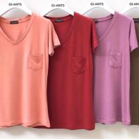 ราคา เสื้อเรย่อนคอวี เสื้อยืดผ้าเรย่อน มีกระเป๋าหน้า เสื้อยืดสวยๆ เสื้อยืดน่ารัก (9170783806)