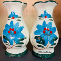 ราคา แจกันไหว้พระ แจกันดอกไม้ แจกันเซรามิก ขนาด 7 นิ้ว ราคาต่อคู่ 2ชิ้น (23778871242)