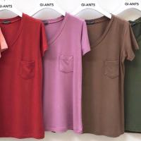 ราคา เสื้อเรย่อนคอวี เสื้อยืดผ้าเรย่อน มีกระเป๋าหน้า เสื้อยืดสวยๆ เสื้อยืดน่ารัก (9170783807)