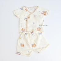 ราคา Little Home Baby ชุดเซ็ทเสื้อผูกหน้าและดุมหน้าพร้อมกางเกงทารก 0 3 เดือน ผ้ามัสลิตคอตตอนทอตาราง นุ่มๆ (22540804418)