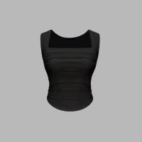 ราคา เสื้อแขนกุด ชายพริ้วยาวไม่เท่ากัน จับจีบ สีพื้น สไตล์ลำลอง สำหรับผู้หญิง สีขาว สีดำ A15 (23366602782)