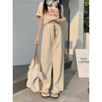 ราคา พร้อมส่งในไทย กางเกงขายาวเอวสูง เอวยางยืด ขายาว ผ้าลูกฟูกหนานุ่ม (23807394053)