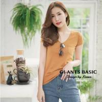 ราคา เสื้อเรย่อนคอวี เสื้อยืดผ้าเรย่อน มีกระเป๋าหน้า เสื้อยืดสวยๆ เสื้อยืดน่ารัก (9170783803)