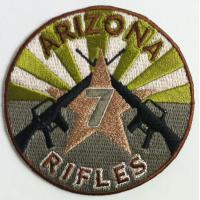 ราคา อาร์ม ตัวรีดติดเสื้อทหารอเมริกัน ขนาด 3x3นิ้ว ลายปัก ARIZONA STATES RIFLES PISTOLS US MILITARY PATCH COSPLAY (644558517)