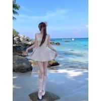 ราคา ชุดเดรสคอเหลี่ยมแขนกุดสีพีช กระโปรงทรงเอเอวสูง กระโปรงสั้น ชุดเดรสฤดูร้อน ชุดเดรสสไตล์ฝรั่งเศส ชุดเดรสสีพีช (24614186090)