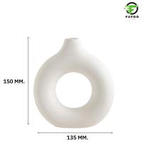 ราคา NEW แจกันวินเทจ แจกันดอกไม้พลาสติกสีขาว กระถางดอกไม้ ตกแต่งห้องนั่งเล่น แจกันต้นไม้ แจกันตกแต่งดอกไม้แห้ง แจกันกลมรูปโดนัท นอร์ดิก (23977986795)