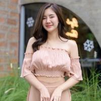 ราคา J KvintageShopP L01 ระบาย เสื้อเปิดไหล่ สม็อคจั้มน่ารัก งานสวยปังมาก เสื้อครอป ครอปท็อป ปาดไหล่ เสื้อปาดไหล่ ชุดไปทะเล (15856820821)