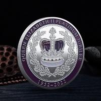 ราคา Queen Elizabeth II Platinum Jubilee เหรียญเงิน 1952 2022 มงกุฎสีม่วงของที่ระลึกเหรียญมงกุฎ Westminster Abbey Badge (24447392038)