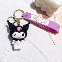 ราคา Anime Sanrio Kitty Figures Keychain Kuromi My Melody Action Figural Model PVC Key Ring Cinnamoroll Figurine Birthday Gifts (21515585343)