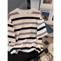 ราคา เสื้อยืดแขนสั้นลายทางฤดูร้อน 2024 ใหม่ สไตล์เกาหลี แฟชั่นสำหรับทั้งชายและหญิง แห้งเร็ว เสื้อผ้าทหาร คอตั้ง (24377005058)