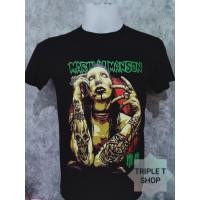 ราคา เสื้อยืดคอกลม สกรีนลาย MARILYN MANSON (7983141209)