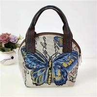 ราคา Women Large Capacity Handle Zipper Canvas Tote Shoulder Bag New Fashion Girl National Style Retro Animal Print Cloth Handbags (23409419346)