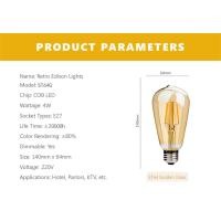 ราคา E27 LED เอดิสันหลอดไฟ4วัตต์ ST64 Led เส้นใยหลอดไฟวินเทจ220โวลต์ Dimmable หลอดไฟสำหรับเพดานโคมระย้าจี้ (15337821198)