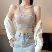 ราคา เสื้อคลุมเกาะอกลูกไม้ใหม่ป้องกันการสัมผัสสำหรับผู้หญิงไซส์ใหญ่พร้อมแผ่นเสริมหน้าอก ชุดชั้นในลายดอกไม้เกาะอกแบบลำลอง (24187188140)