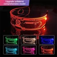 ราคา Cyberpunk LED Luminous Sunglasses Vintage Punk Goggles Men Women Fashion Party Christmas Colorful Light Up Glasses Shades Party Glasses (22537540516)