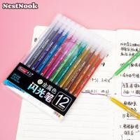 ราคา NestNook ปากกาเจลกากเพชร12สี1 0มม ปากกาเจลสีสำหรับโรงเรียนสำนักงานสมุดระบายสีสมุดบันทึกการวาดภาพวาดลายเส้นปากกามาร์กเกอร์ศิลปะ (23039749174)