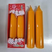 ราคา เทียน เทียนพรรษา เทียนเข้าพรรษา เบอร์7 ขนาด20x4ซม กลม เรียบ เทียนคู่ สีเหลือง จำนวน1คู่ (9844544216)